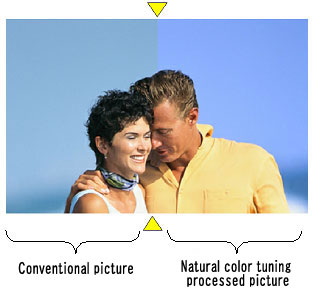 Conventional picture.Natural color tuning processed picture.