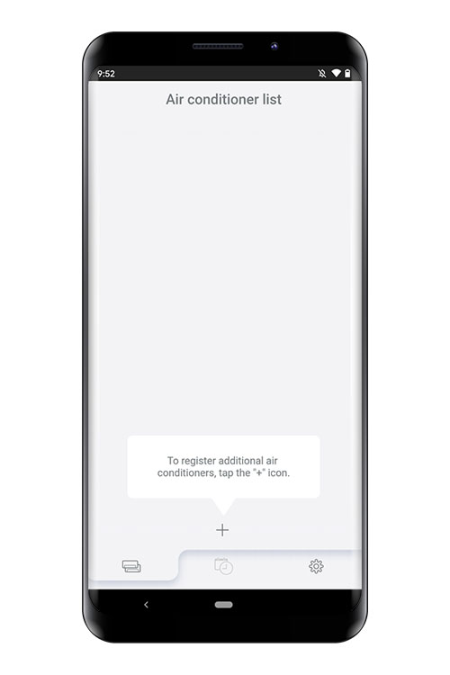 Tap [＋] to add a new air conditioner.