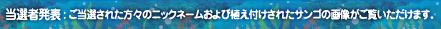 当選者発表 : ご当選された方々のニックネームおよび植え付けされたサンゴの画像がご覧いただけます。