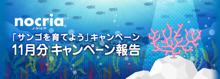 ノクリア「サンゴを育てよう」キャンペーン 11月分 キャンペーン報告