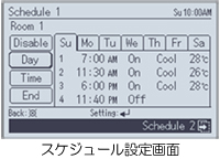 スケジュール設定画面イメージ図。