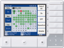 集中リモコン写真(大規模時の表示例)