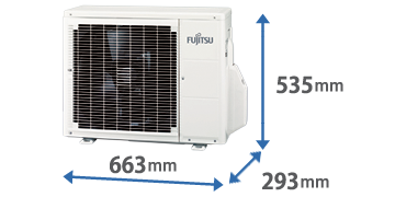 室外機寸法幅約663ミリ。