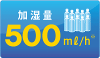加湿量500ミリリットル/時間