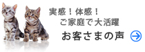 実感！体感！ご家庭で大活躍。お客様の声