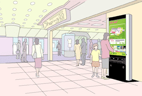 流通施設に設置したイメージ図。