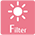 Filterteken: Geeft aan wanneer het filter gereinigd moet worden door te knipperen.