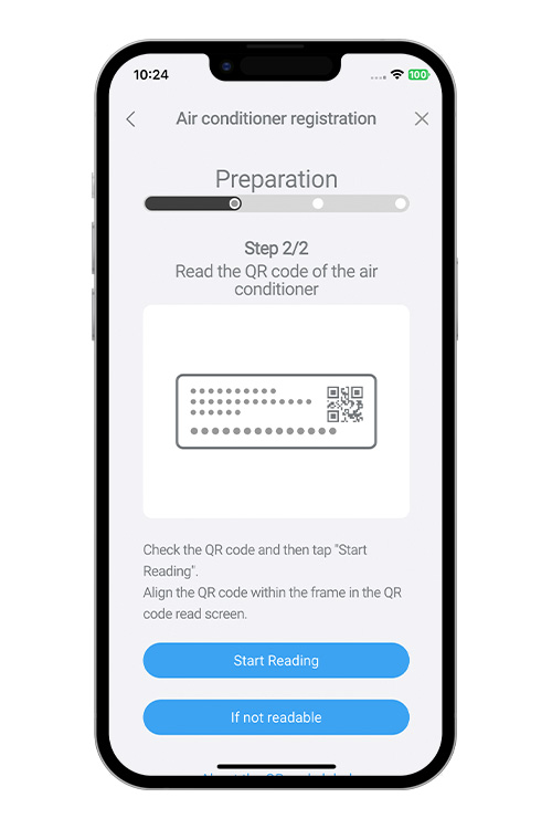 Appuyez sur [Commencer la lecture] et balayez le code QR. Si le code QR n’est pas apposé, appuyez sur [Aucune étiquette de code QR].