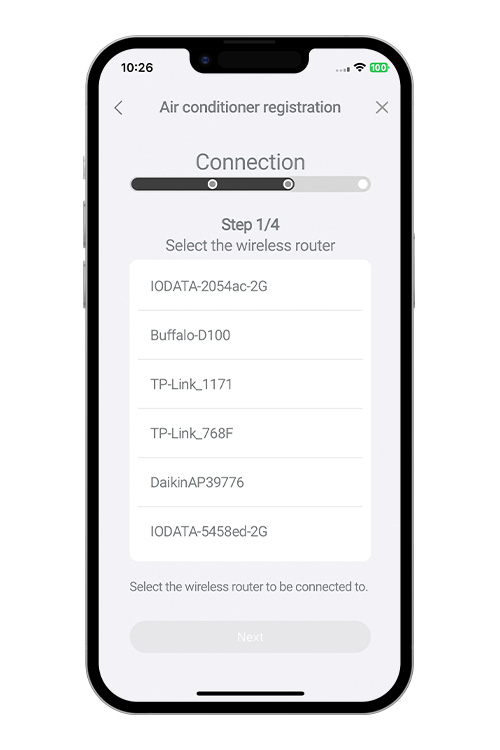 Entrez le mot de passe du point d’accès WLAN, puis appuyez sur [Suivant].