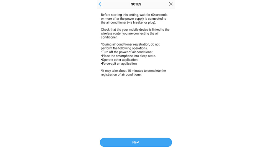Read the note and tap [Next]