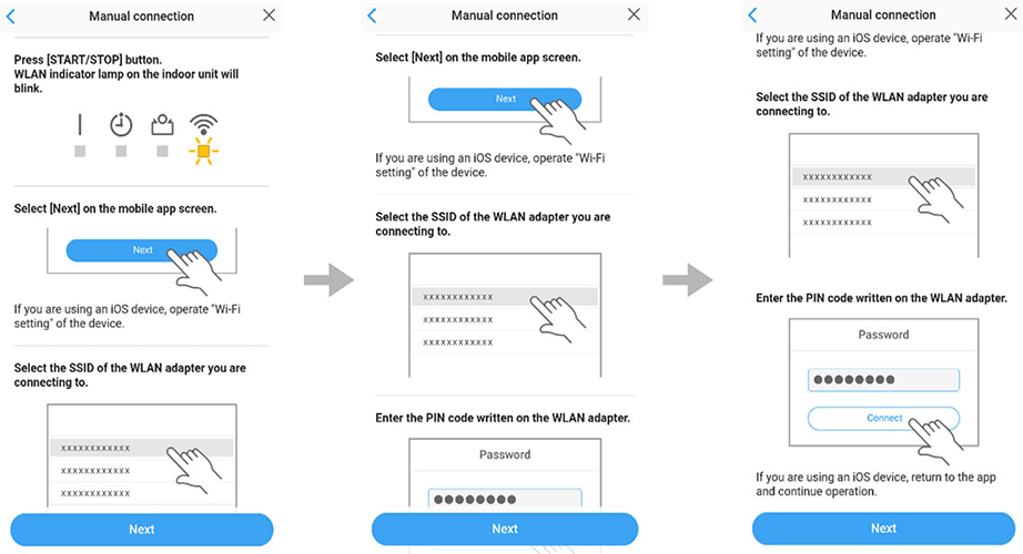 Select [Next] on the mobile app screen