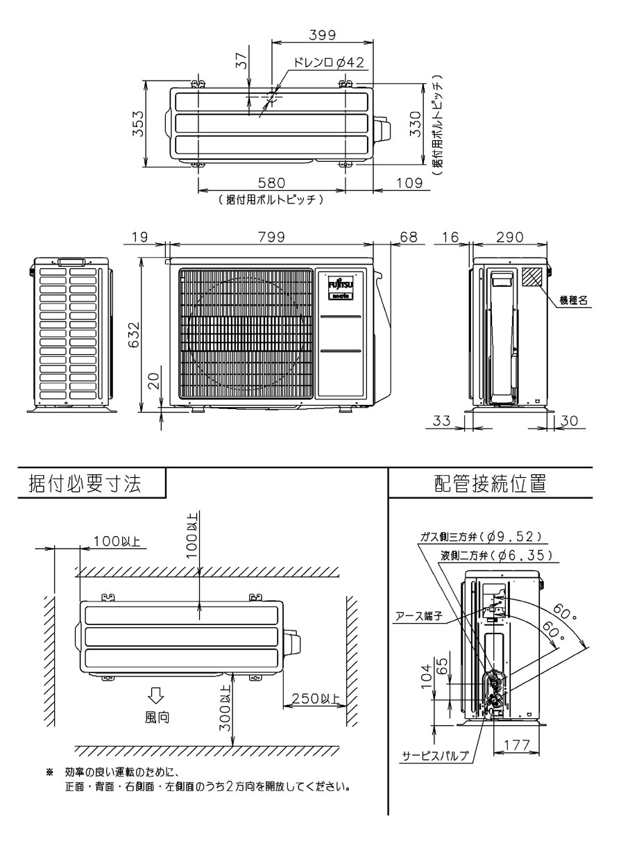 室外機据付寸法