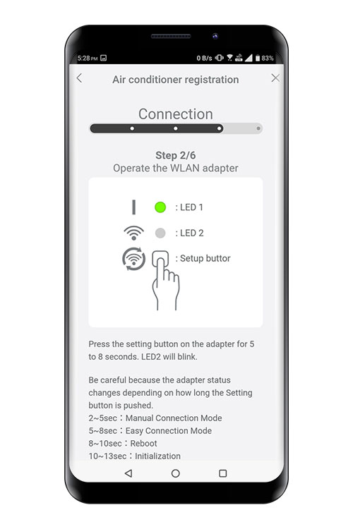 Press the WPS button on the WLAN router that you are connecting to.