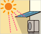 室外ユニットは直射日光が当たらないようにしましょう